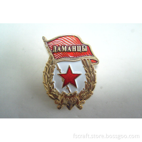 Gold 3D Military Safety Pin Badges Police Badges
